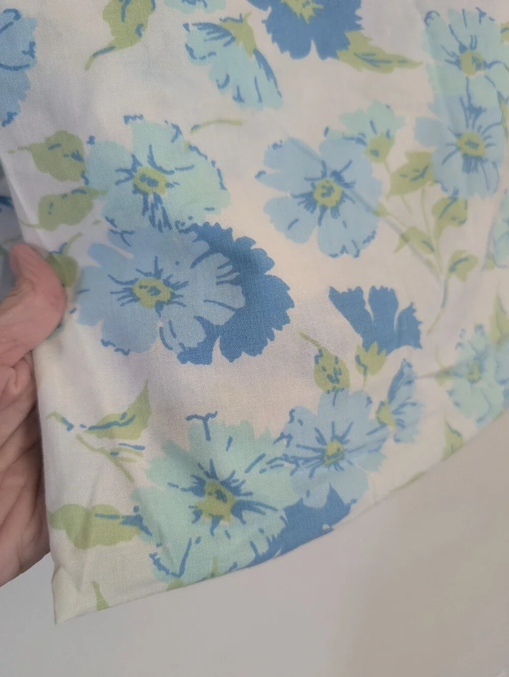 Vintage Floral Fitted Sheet | Double | Blue Cottagecore Quilting